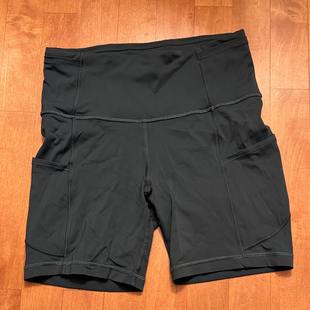 Gray Lululemon Fast and Free shorts. 6 inch